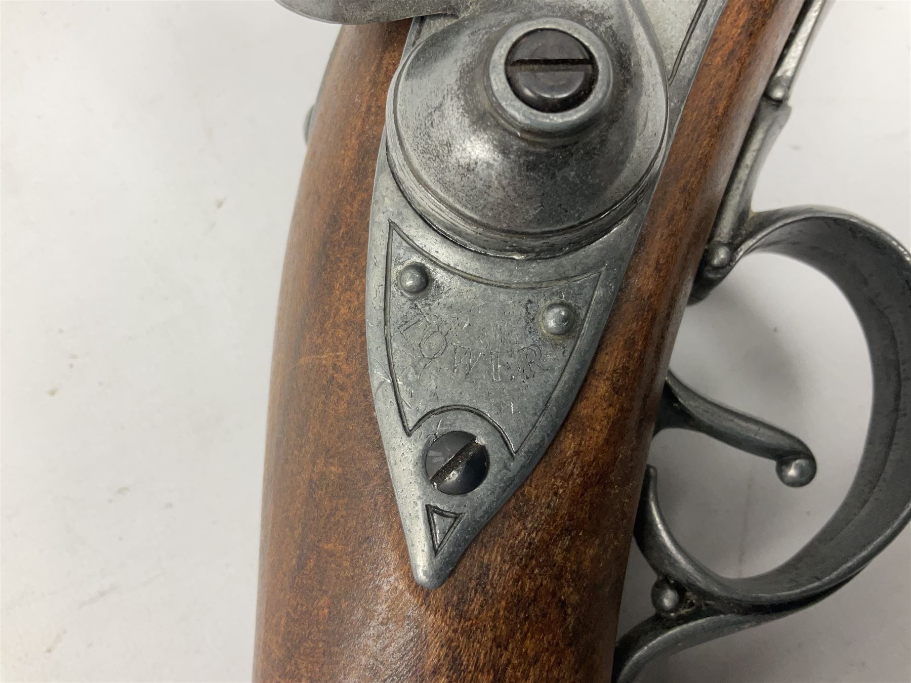 Webley Mark III .22 Sports Starting Pistol, top venting, with bakelite grips, boxed with instructions; and a reproduction Georgian Tower flintlock blunderbuss (2)

