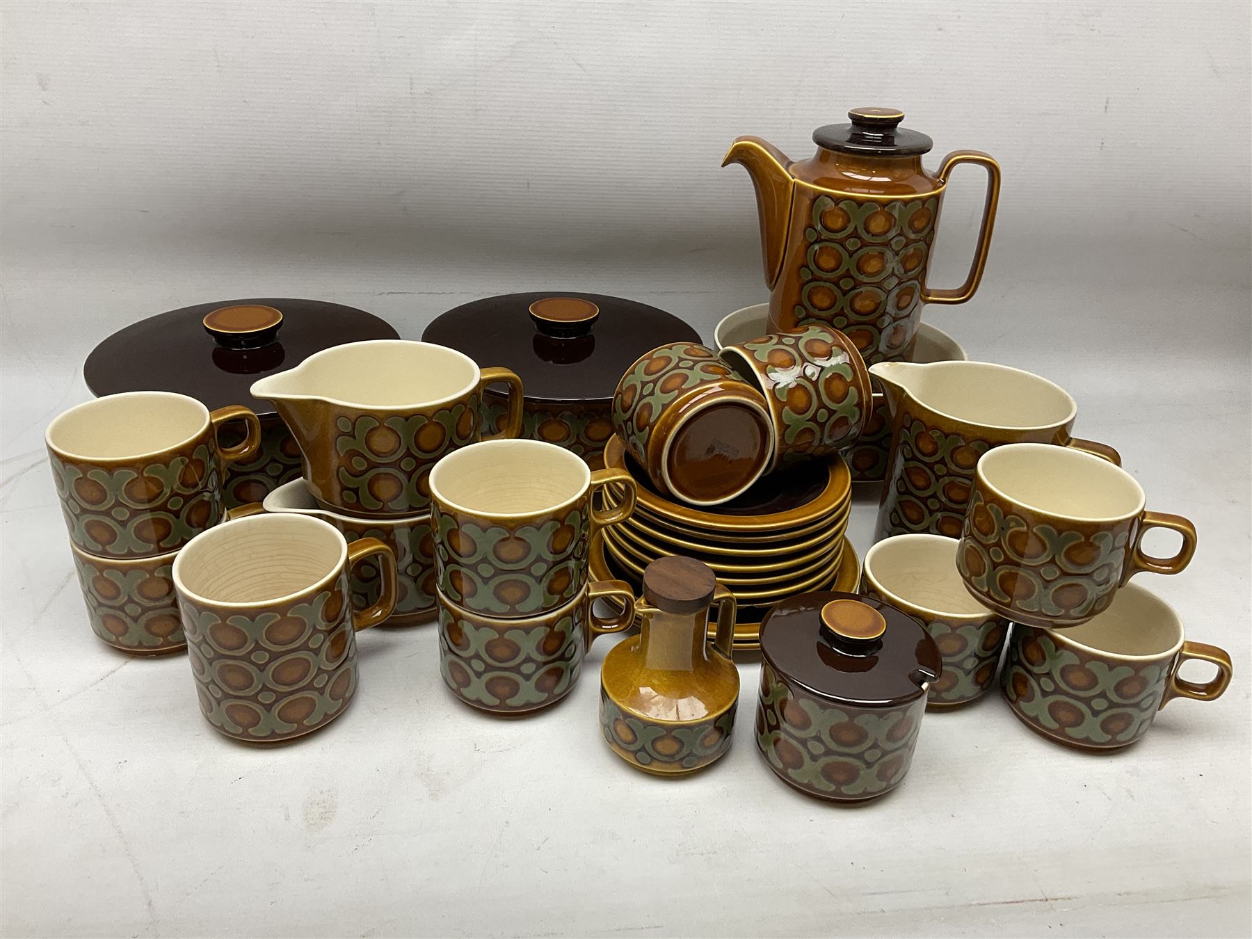 Hornsea Bronte pattern dinner and  wares, to include coffee pot, hot water jug, two milk jugs, two covered tureens etc (28)