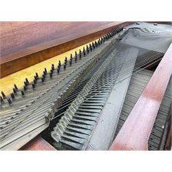 Collard & Collard - early 19th century mahogany square piano, hinged and retractable keyboard cover and lid, turned legs on brass castors