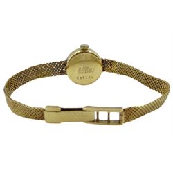 Bucherer 18ct gold ladies manual wind bracelet wristwatch, stamped 750