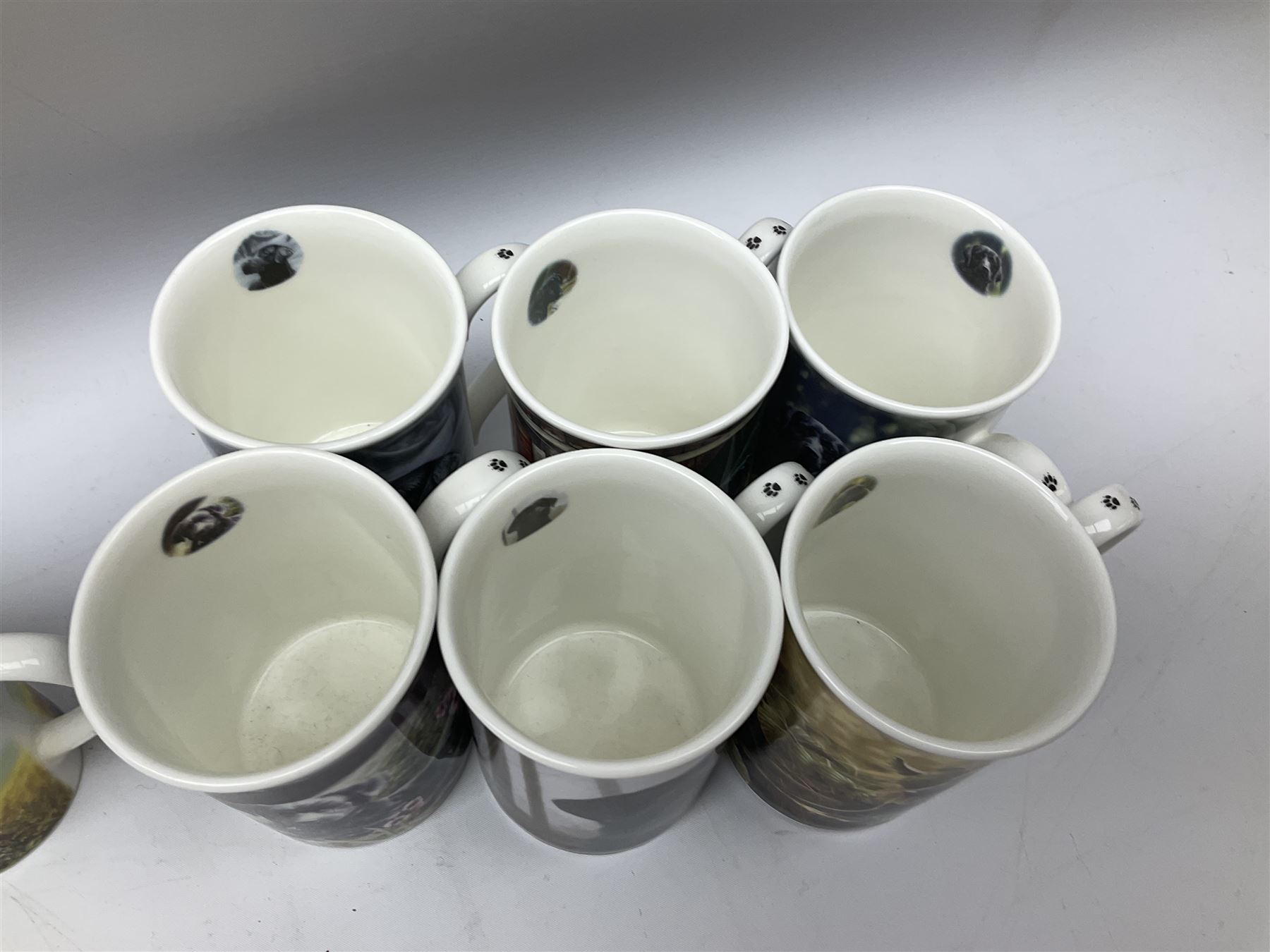 Danbury Mint Black Labradors by John Silver teaset for six, comprising teapot, open sucrier, milk jug, and six mugs, in one box