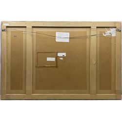 David Baumforth (British 1945-): 'Seagulls Hovering over Little Thornwick Bay Flamborough', mixed media on paper, signed titled and dated '96 on label verso 68cm x 113cm 
Provenance: with Walker Galleries, Harrogate, exhibition label verso