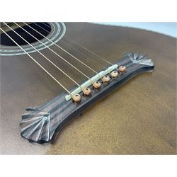 Indonesian crafted re-issue of an early Washburn Parlour guitar, model P314KK, bearing 125 years celebration label dated 2008; serial no.01120400171; L95cm; in Washburn case