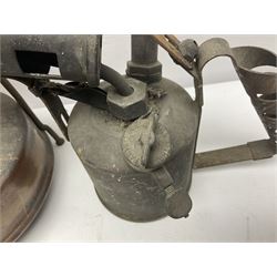 Three hydrometers, including examples by Allan and Clarke, all boxed, together with a blow torch, air sprayer, burned and a pressure gauge