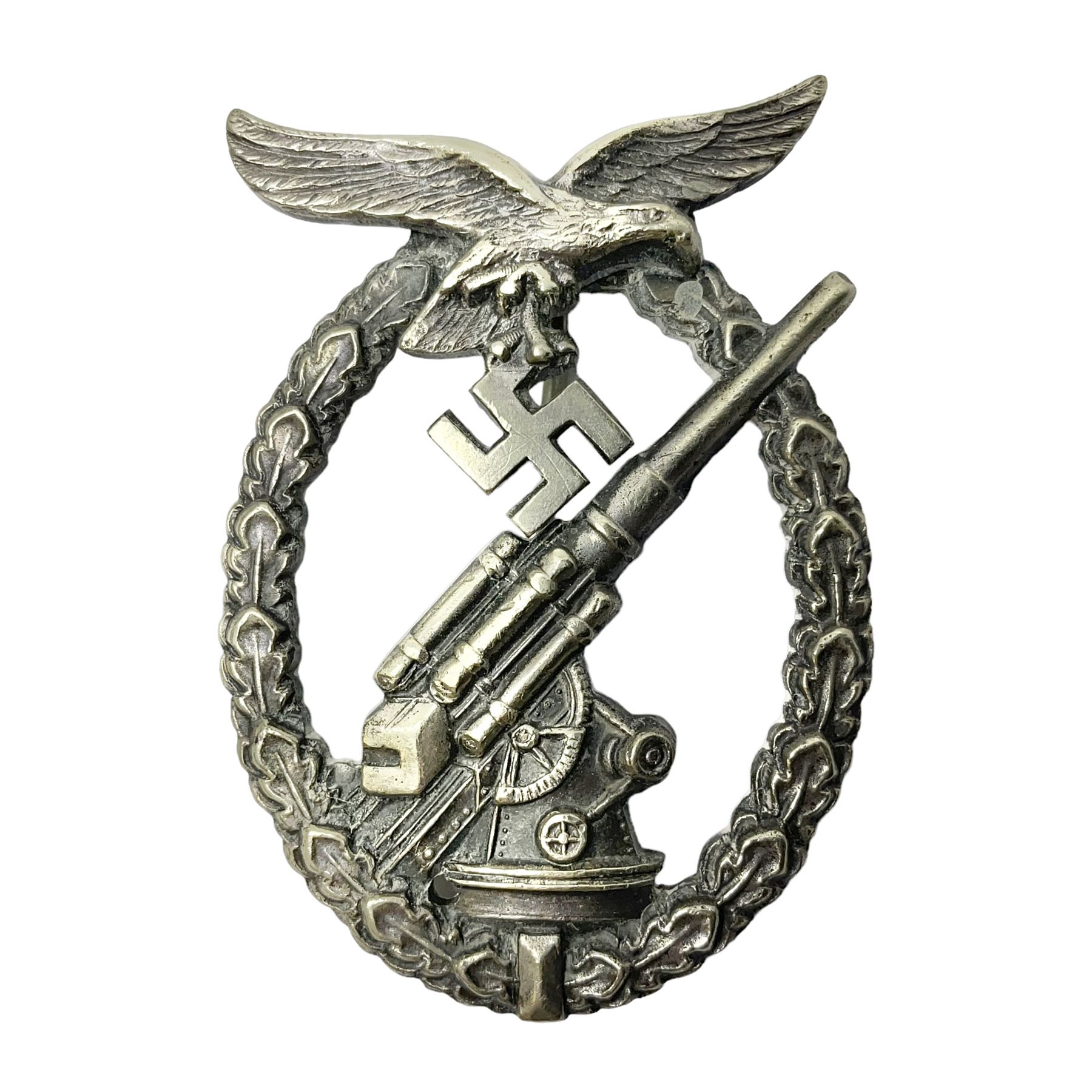 WWII German Luftwaffe Flak badge, indistinct maker's mark stamped under pin