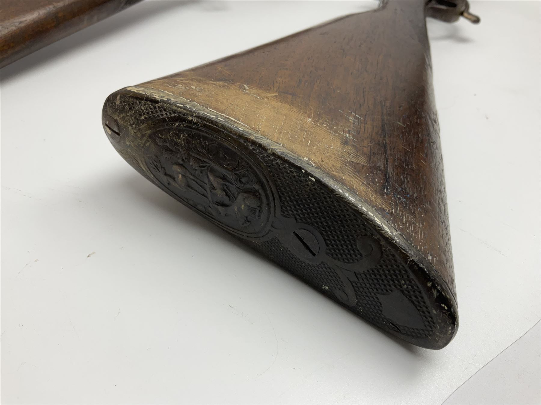 UNPROOFED/OUT OF PROOF SO RFD ONLY - three guns in poor condition comprising 19th century G. Coop 12-bore side-by-side double barrel hammer shotgun; 14-bore single barrel percussion sporting gun composed of various parts with cut-down barrel; and non-firing mock snider action ornamental gun (3)
