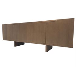 Varaschin - Jordan Italian contemporary stained oak sideboard, rectangular top over four cupboards, with push-latch action