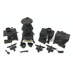 Three miniature cast iron salesman sampl