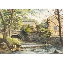 Arthur Craven (British 1934-2013): 'Bubbling Waters at Wycoller Farm' - Lancashire and 'Springs Farm - Enfield Side' - West Yorkshire, two watercolours signed, titled on label verso max 33.5cm x 47.5cm (2)
