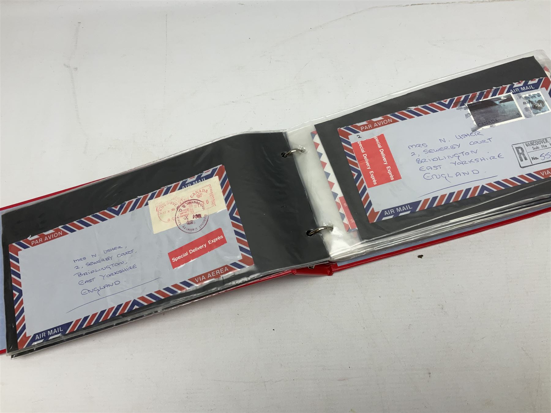 Stamps including Ilse of Man, Guernsey, Jersey and Great British first day covers, some with special postmarks, various air mail items etc, housed in fifteen albums / folders, in one box