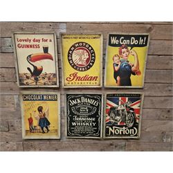 Set of six metal vintage style signs - THIS LOT IS TO BE COLLECTED BY APPOINTMENT FROM DUGGLEBY STORAGE, GREAT HILL, EASTFIELD, SCARBOROUGH, YO11 3TX