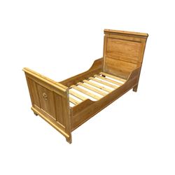 19th century Continental pine single bedstead