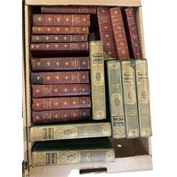 Large collection books, to include Dickens novels, Punch Humour, British Encyclopaedia volumes and six volumes of Crowned Masterpieces of Eloquence, etc, in four boxes 