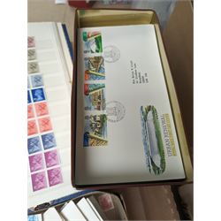 Collection of Great British and World stamps, some loose and in albums, including FDCs