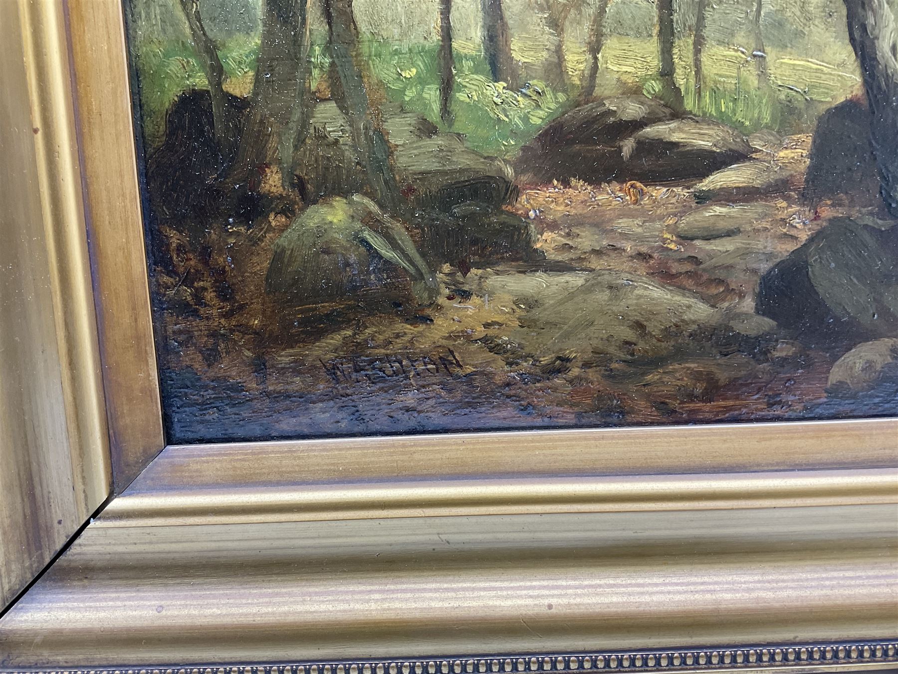 William Ashton (British 1853-1927): Forest Scene, oil on panel signed 27cm x 34cm