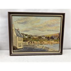 Robert Simpson (British 20th century): Old Courthouse St Mawes, oil on canvas signed 45cm x 60cm