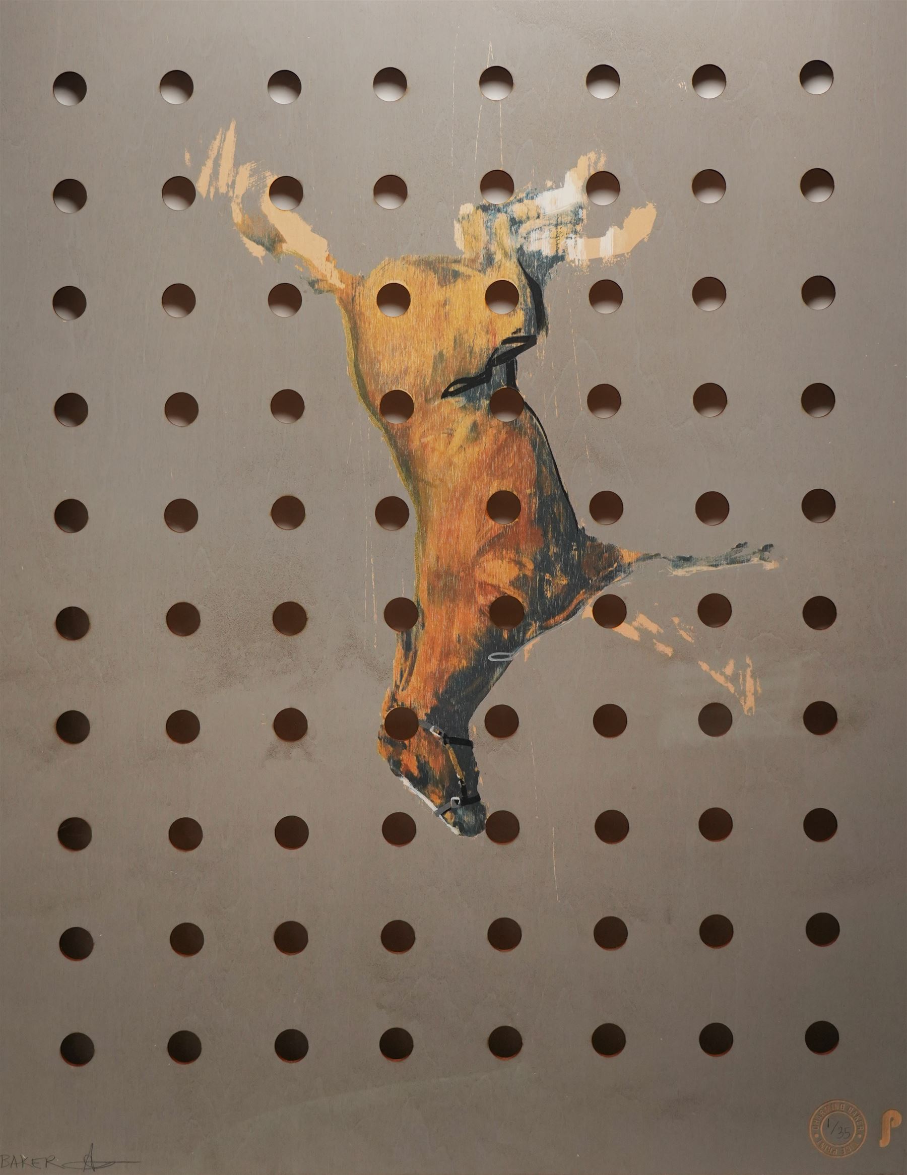 Charming Baker (British 1964-): ‘Live Everyday Like Your Hair is on Fire’, screenprint in colours on birch plywood signed and numbered 1/35 in pen pub. by Jealous Gallery & Print Studio, London, with their and the artist's incised stamps 104cm x 82cm