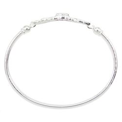 Silver amethyst Celtic design bangle, hallmarked