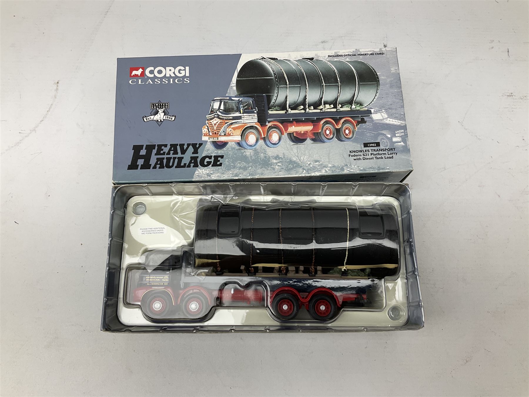 Corgi Heavy Haulage - six die-cast models comprising 17601 Hills of Botley Scammell Constructor and 24-wheel Low Loader; 13902 Knowles Transport Foden S21 Platform Lorry with Diesel Tank Load; limited edition 17903 Wynns Scammell Contractor; 13501 G.C. Munton Foden S21 'Mickey Mouse' Articulated and Low Loader; 16601 Pickfords Scammell Highwayman Ballast and Land Rover Set; and 31004 Wynn's Scammell Articulated, Bedford S Articulated and Low Loader Set; all boxed (6)