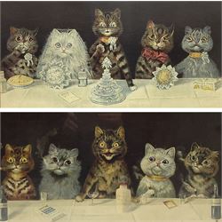 Louis Wain (British 1860-1939): 'Mellin's Food Biscuits' and 'Capstan Navy Cut Cigarettes', pair chromolithographs 24cm x 50cm (2)