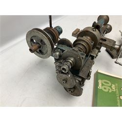 Cowells of Norwich model 90 modelmaker's lathe with handbook, the Pratt Bernard 4-jaw chuck with 4cm centre height and 7.5cm throw L44.5cm; together with an unrelated Hobbymat horizontal cross-slide with 4-way tool post (2)