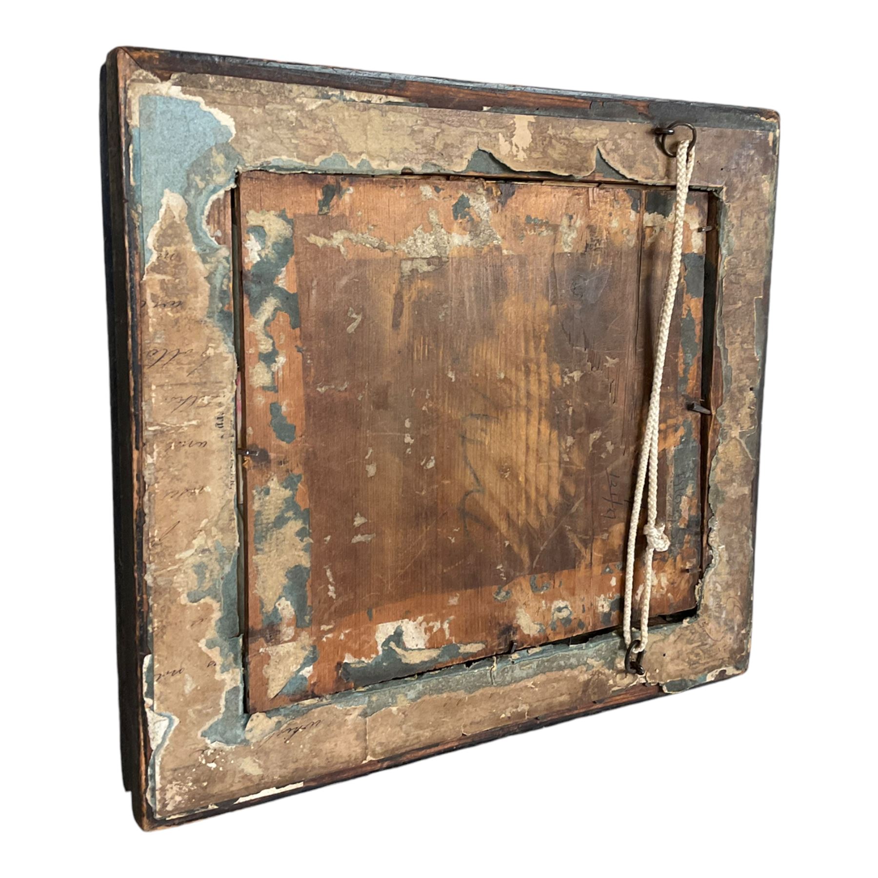 Verre églomisé silhouette painting, in frame, H28cm  