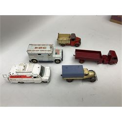 Dinky - twelve unboxed and playworn/repainted die-cast commercial vehicles including Hindle Smart Helecs, two Bedford tipper trucks, Dodge tipper truck, two Commer breakdown trucks, Brinks Armoured Car, Bedford Refuse wagon etc (12)