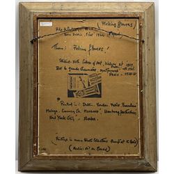 Philip A Corley (Irish/American 1944-): 'Picking Flowers', oil on canvas board signed with monogram 60cm x 45cm