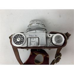 Diax IIa Rangefinder camera body with 50mm f/2.8 Xenar lens, in leather camera case