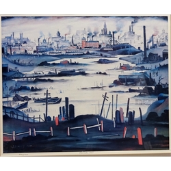  After Laurence Stephen Lowry RA (Northern British 1887-1976): 'The Lake', limited edition colour print No.282/500, 40cm x 49cm  