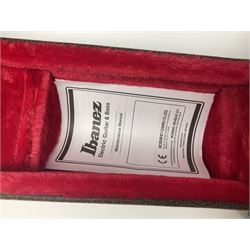 Ibanez George Benson 40th Anniversary arch top semi-acoustic guitar with floating pick-ups and mother-of-pearl inlay; model no.GB40THII serial no.S16120480; L104.5cm; in Ibanez hard carrying case with manual