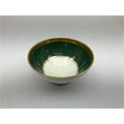 Coalport Athlone Green pattern tea wares, comprising coffee pot, seven coffee cans and saucers, milk jug, open sucrier, six tea cups and saucers, and six twin handled cups and saucers (42) 