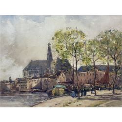 George Graham (British 1881-1941): Promenade in France, watercolour signed and dated 1914,...