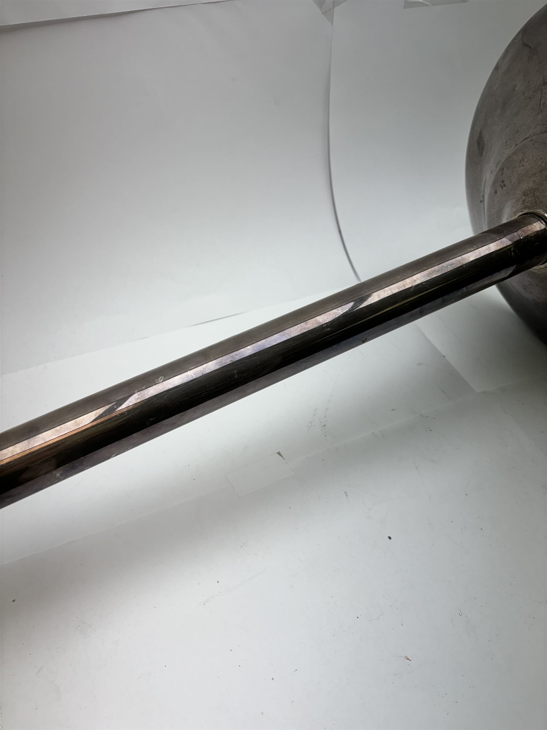 Plated metal wine cooler stand with weighted base H72cm