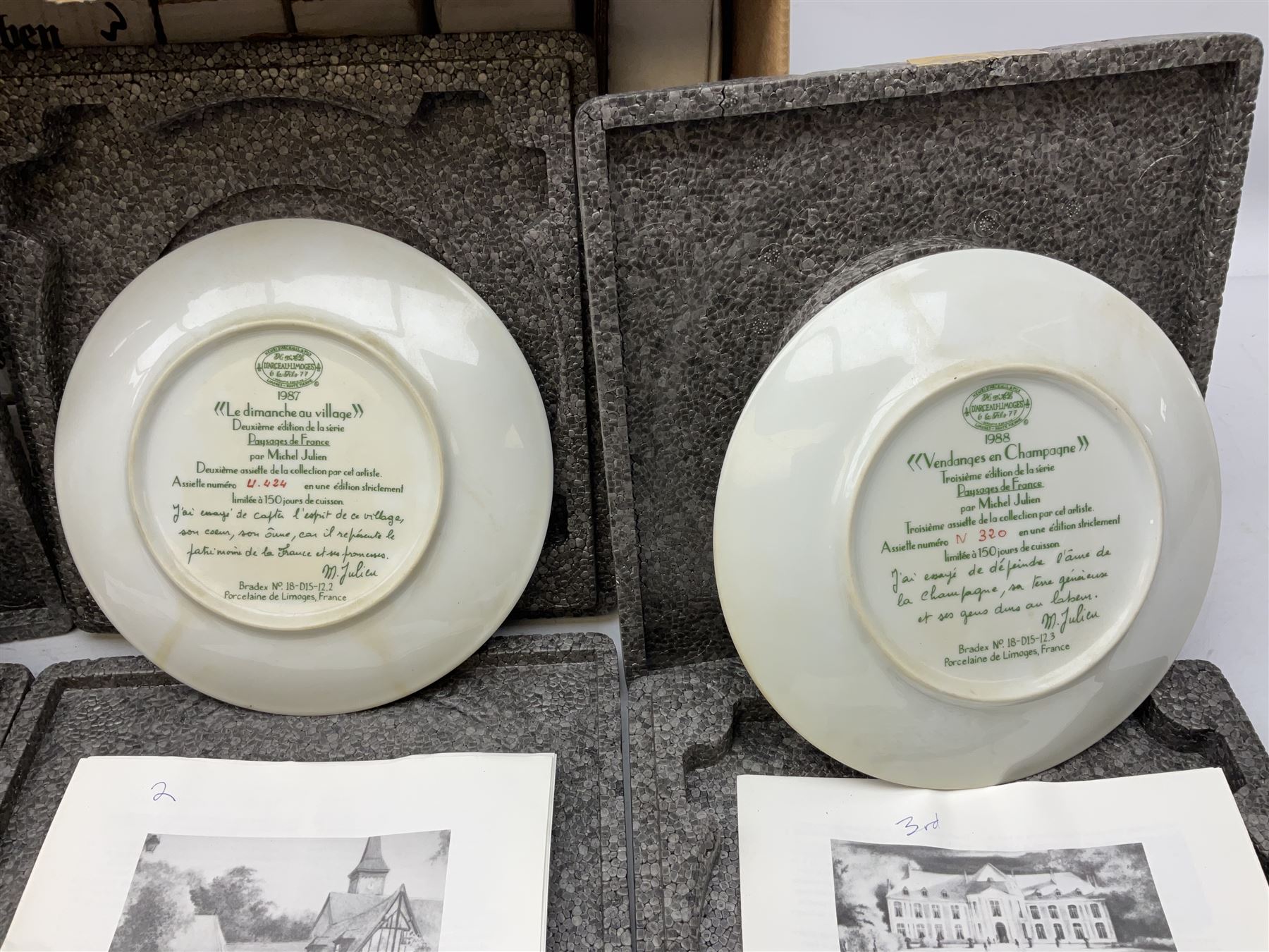 Twenty-three Bradford Exchange collector's plates with boxes and certificates, including Une Journee au bord de l'eau, wehrhaftes vischering, Vieux moulin a eau en Alsace etc 