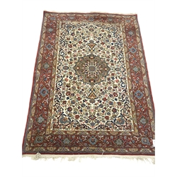  Persian style red ground rug, central medallion (204cm x 140cm) and another rug (2)  