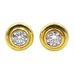 Pair of Cassandra Goad 18ct gold Theresa diamond interchangeable stud earrings, central round brilliant cut diamonds of approx 0.50 carat total, each with removable four stone diamond set decimus halo, from the Damascus range, hallmarked, cased