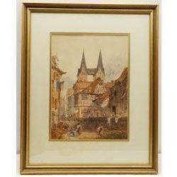 Attrib. Charles James Keats (British 19th century): Continental Townscape, watercolour unsigned 37cm x 27cm