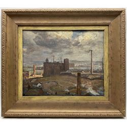 Frederick William Jackson (Staithes Group 1859-1918): 'Factory Land', oil on panel, signed and titled verso 31cm x 38cm