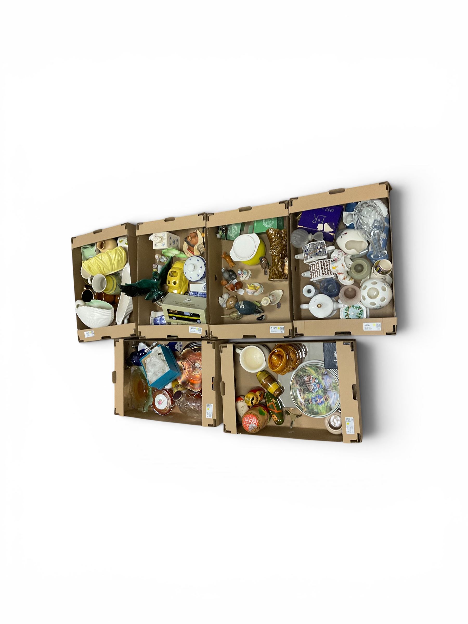 Collection of Beswick figures, together with other collectables, including Russian dolls, teapots, vases etc, in six boxes
