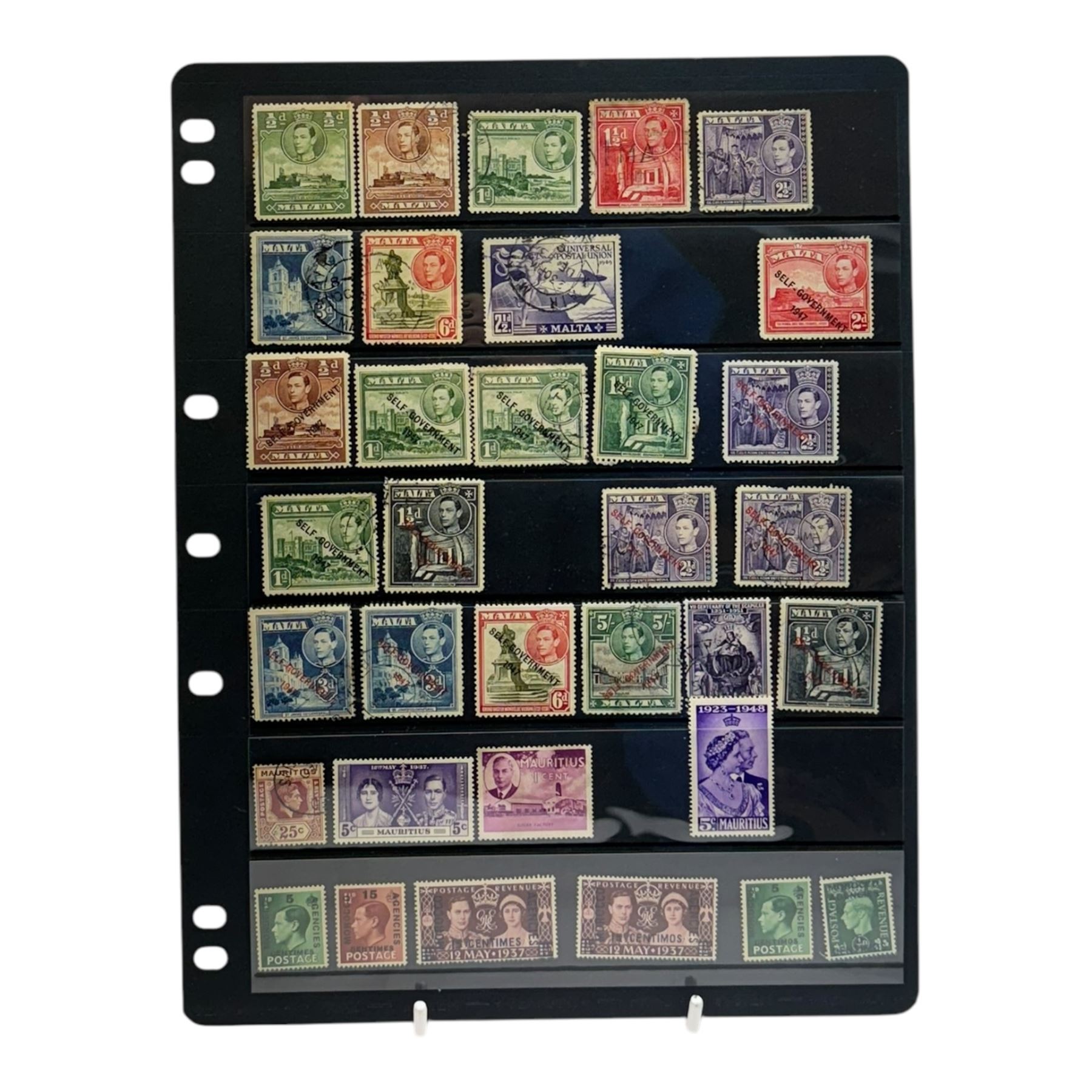 Mostly Commonwealth stamps with many from the reign of King George VI, including Aden, Ascension, Antigua, Australia, Bahamas, Bermuda, Barbados, Basutoland, British Guiana, British Honduras, British Solomon Islands, Burma, Newfoundland, Canada, Cayman Islands, Ceylon, Cyprus, Dominica, Fiji, Gambia, Gibraltar, Gold Coast, Grenada, Hong Kong, India, Jamaica, Malaya, Malta, New Zealand etc, housed on stock sheets