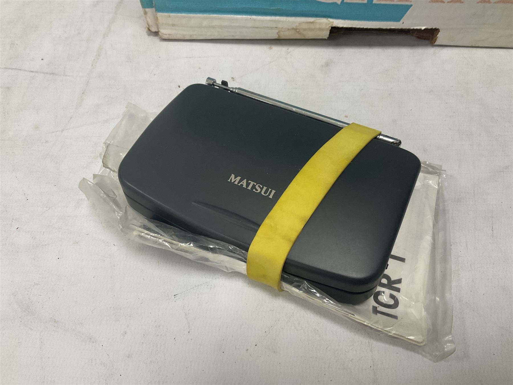 Alba TR10 Portable black and white TV with 3 band radio and Matsu travel clock radio together with quantity of various tools and Sparklets Limited soda syphon, together with BOC soda syphon, Serial No. Shuz, tallest example H32cm