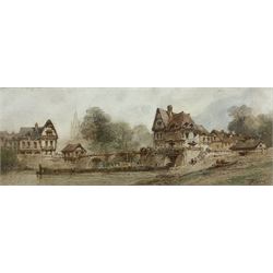 Paul Marny (French/British 1829-1914): French Riverside, watercolour signed 16.5cm x 45cm 
Provenance: West Yorkshire dec'd estate