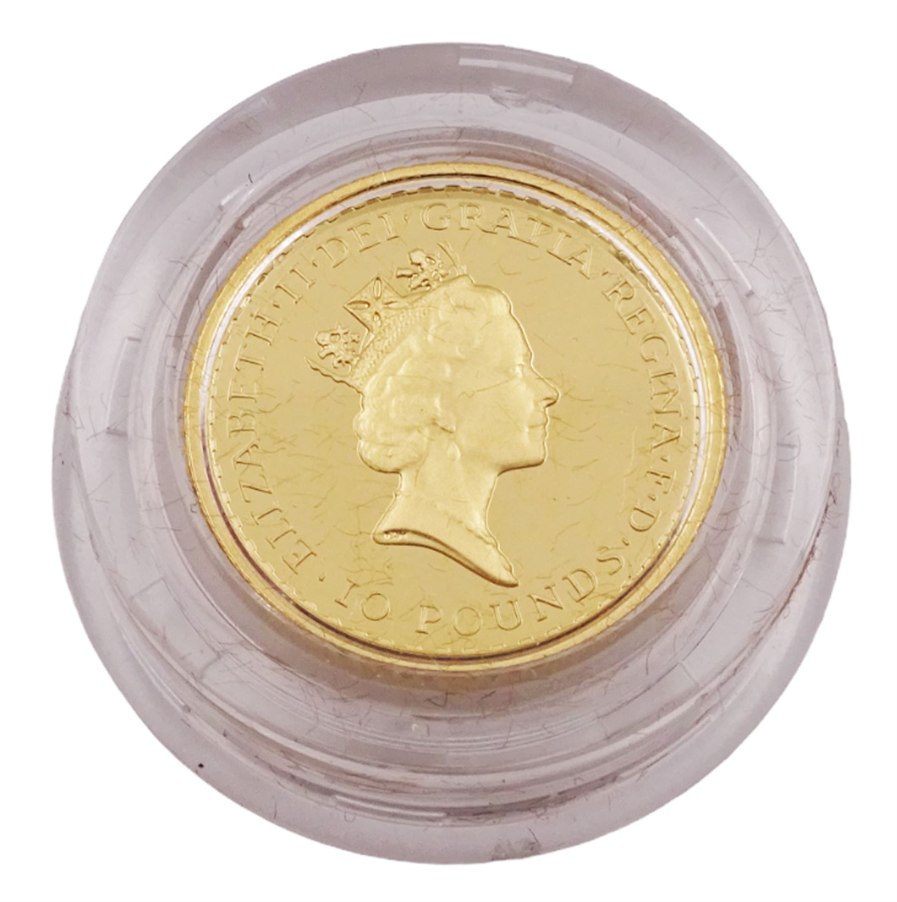 Queen Elizabeth II 1996 gold proof 1/10 ounce Britannia coin, cased with certificate