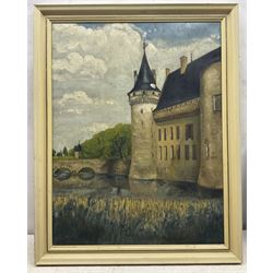 Archibald Waugh (British 20th Century): 'Chateau Sully-sur-Loire', oil on canvas canvas signed and titled on mount, dated '54 verso, 65cm x 50cm