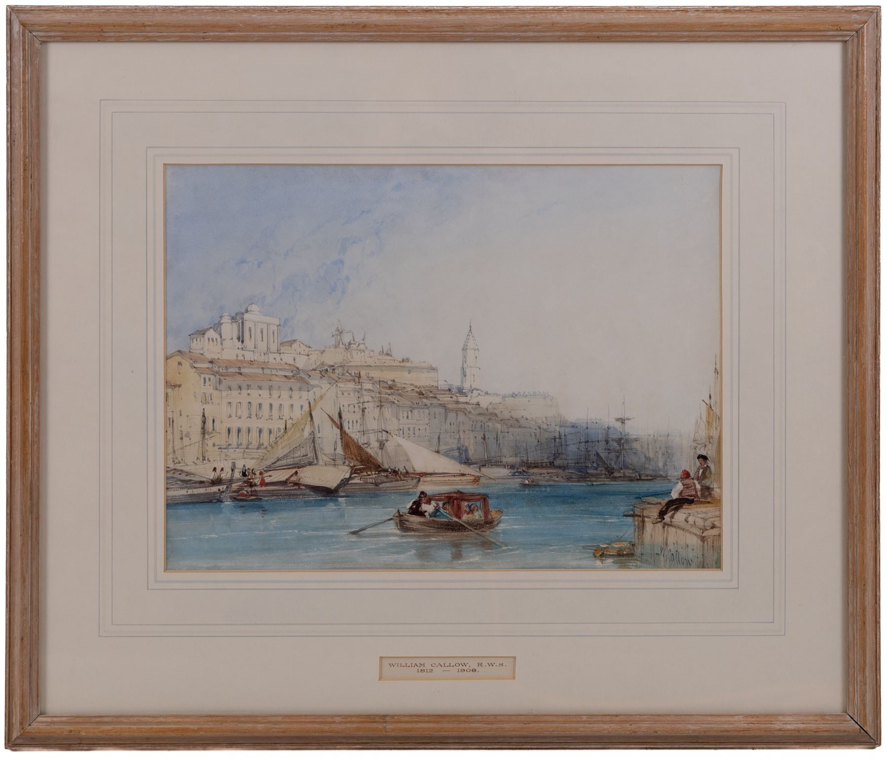 William Callow RWS (British 1812-1908): Boats at Mykonos - Greece, watercolour signed, Christie's label verso 24cm x 33cm
