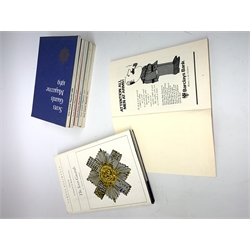 Scots Guards - ten copies of The Scots Guard Magazine, complete run 1964-73; twenty-eight copies of Scots Guards/Third Guards Club Annual Report, complete run 1947-74; A Short History of the Scots Guards. Two volumes. 1642-1962 and 1642-82; Famous Regiments - The Scots Guards; and quantity of invitations to various annual dinners, Buckingham Palace garden parties etc