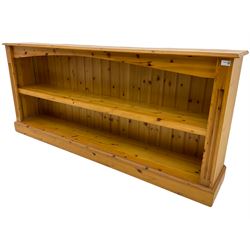 Large pine low-line bookcase