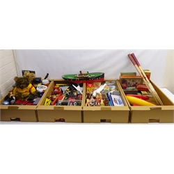  Two 'Star' pond yachts, Birkenhead England, 36cm and 28cm, diecast model vehicles including, Matchbox Super Kings, Models of Yesteryear, Dinky Supertoys 'Blaw Knox Bulldozer and other diecast vehicles, Ferarri telephone, Rubik's cube, Star Wars toys, dolls etc, in three boxes   