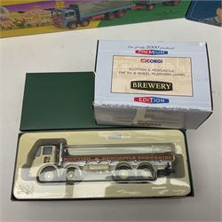 Eight Corgi die-cast models - four limited edition Vintage Glory of Steam Nos.80002, 80005, 80201 & 80205; all boxed with certificates; Classics Showman's Range No.27602; Dibnah's Choice No.CC20202; Road Transport heritage No.CC13306; and Premium limited edition Brewery No.11801; all boxed (8)
